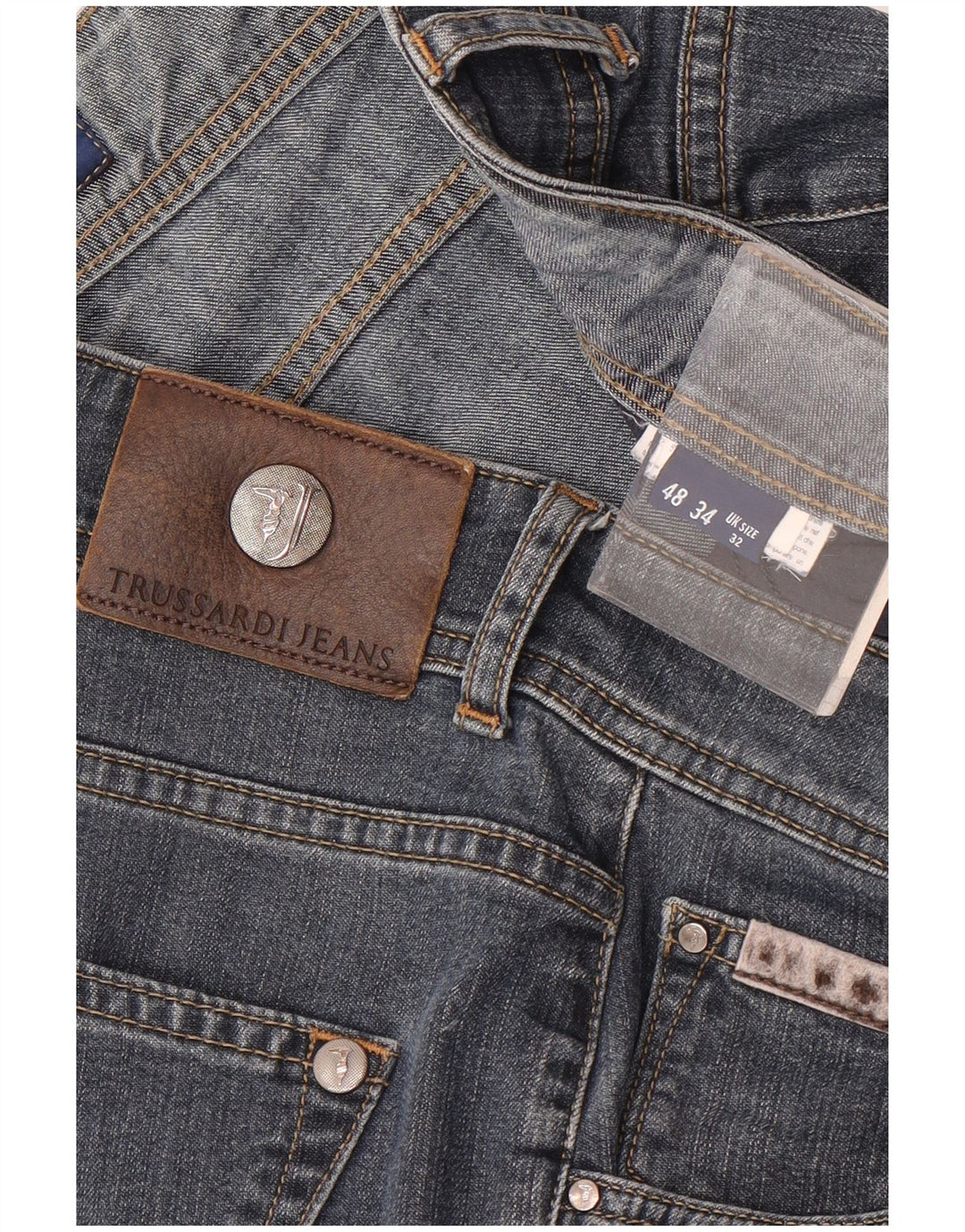 Męskie proste dżinsy Trussardi W32 L34 niebieskie