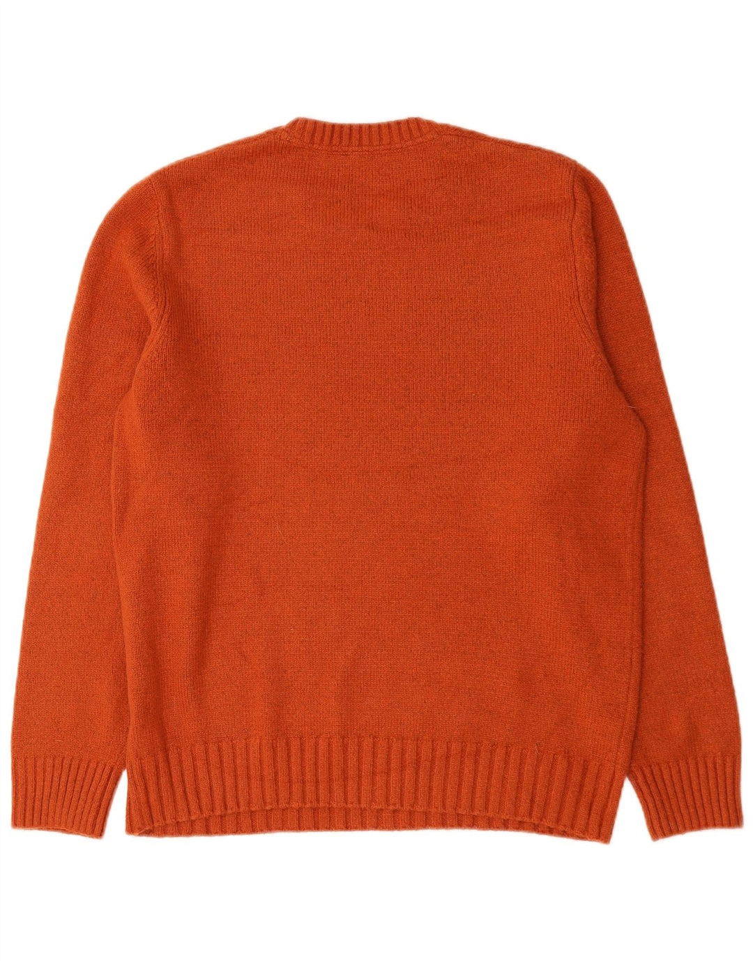 Męski sweter z okrągłym dekoltem John Lewis, duży, pomarańczowy, bawełniany