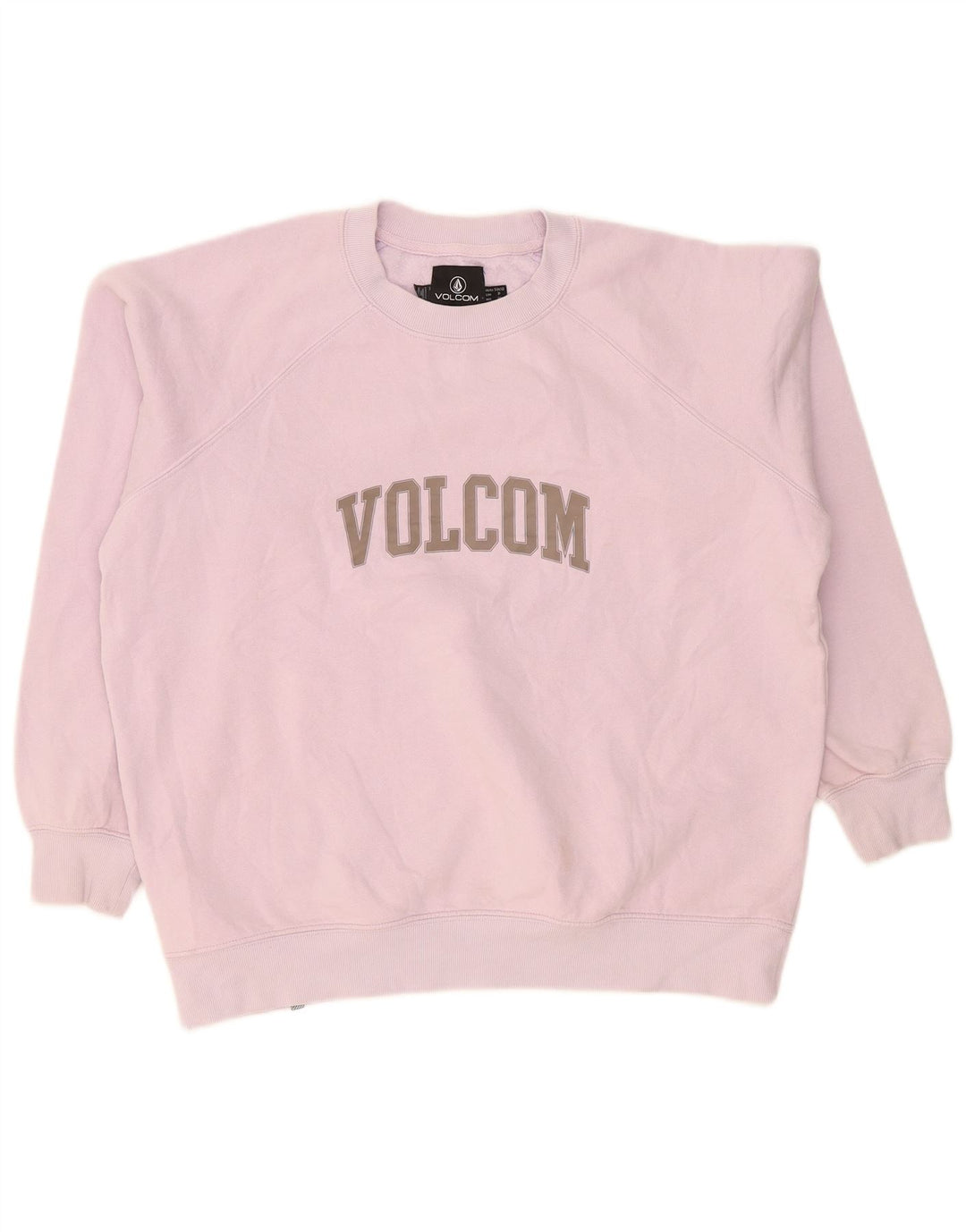 Damska bluza dresowa Volcom z grafiką oversize, US 4/6, mała, różowa, bawełniana