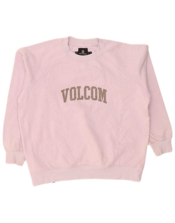 Damska bluza dresowa Volcom z grafiką oversize, US 4/6, mała, różowa, bawełniana