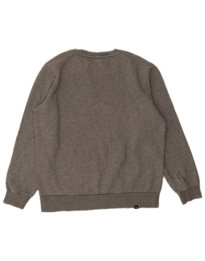 Męski sweter z grafiką PUMA, średnioszary, bawełniany nakrapiany