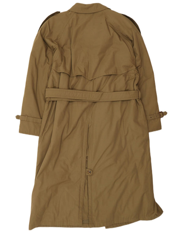 Męski trencz w stylu vintage IT 48, średni khaki, poliester, klasyczny