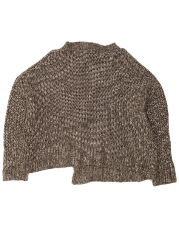 Asymetryczny sweter damski Zara Oversize z dekoltem w łódkę UK 10 Small Szary
