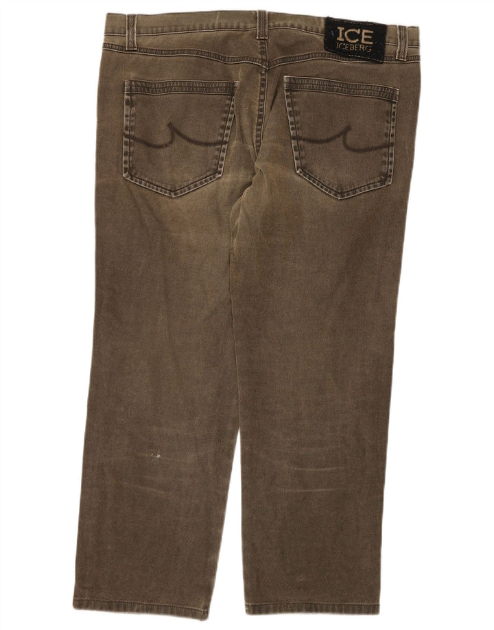 Męskie proste dżinsy ICEBERG W38 L27, bawełna khaki