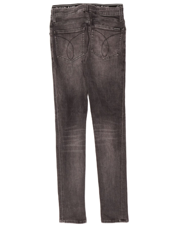 Chłopięce jeansy obcisłe Calvin Klein z grafiką 15-16 lat W28 L32 Szara bawełna