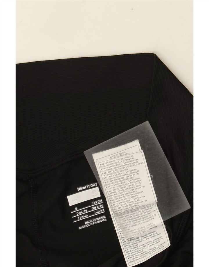 Damskie legginsy Nike Capri UK 8/10, małe, czarne, poliestrowe