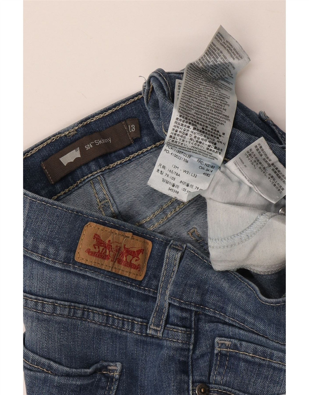 Damskie jeansy LEVI'S 524 Skinny W31 L32 Niebieskie bawełniane