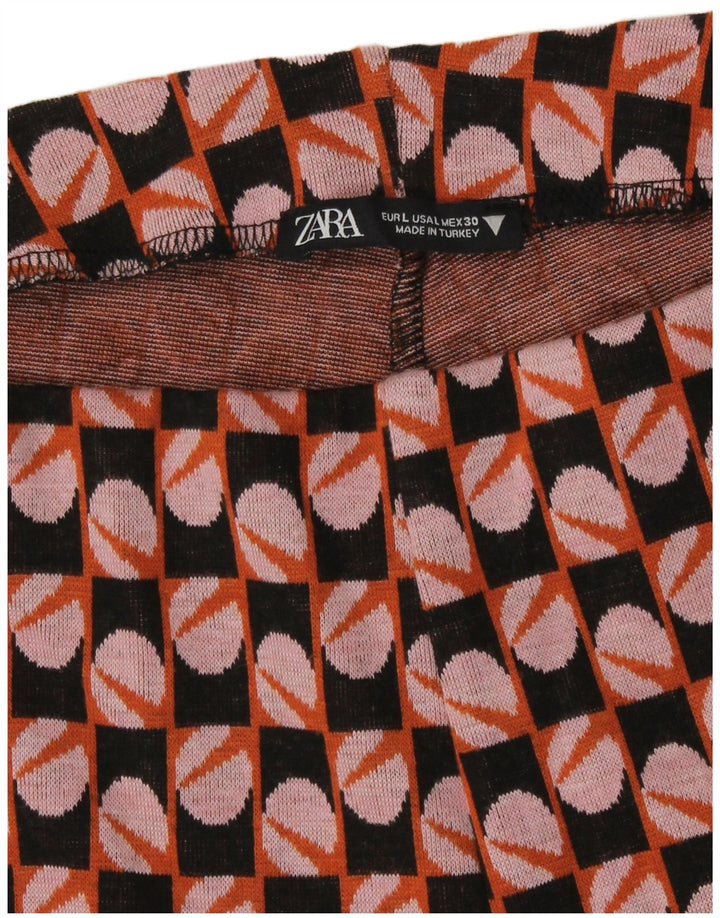 Spodnie damskie Zara Bootcut, duże, W30 L26, wielokolorowe, geometryczne