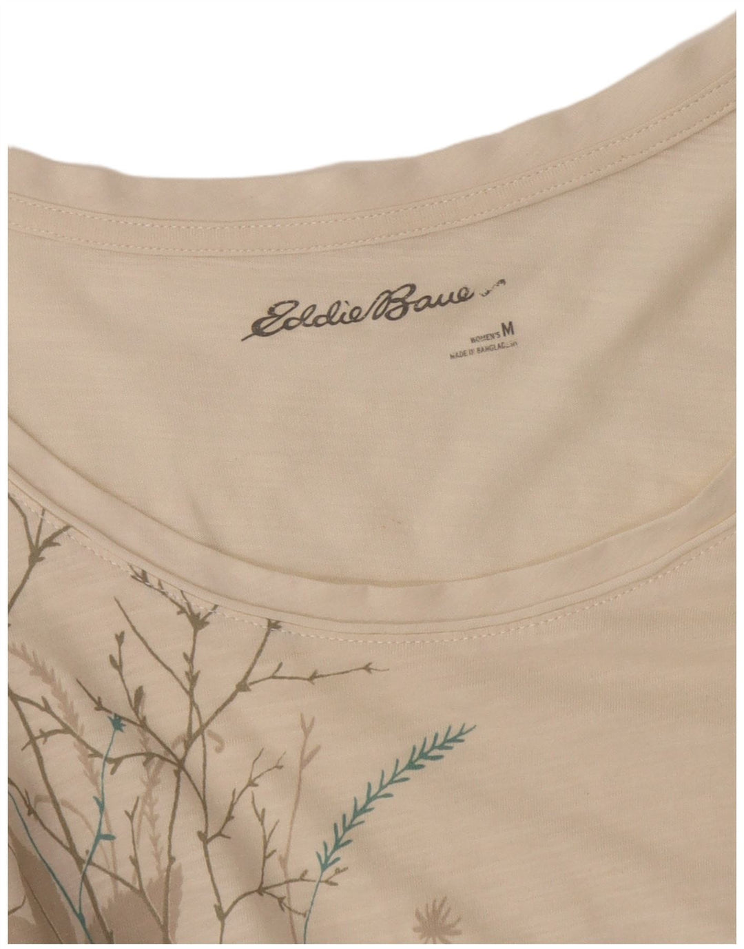 Damska tunika Eddie Bauer UK 12, średnia, w kolorze złamanej bieli, w kwiaty