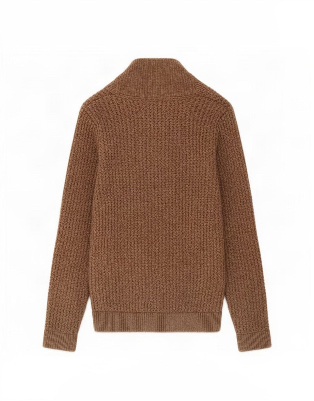 Męski sweter rozpinany William Hunt, mały, brązowy, z owczej wełny