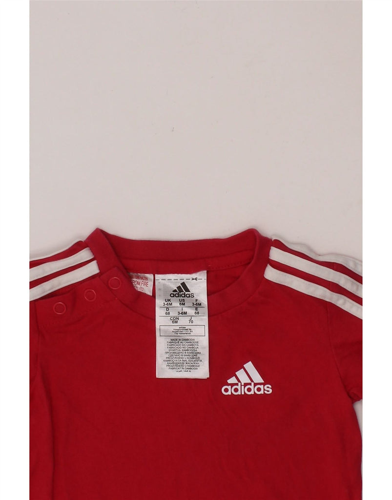 ADIDAS Baby Girls T-Shirt Top 3-6 Months Red Cotton Vintage Adidas and Second-Hand Adidas from Messina Hembry 