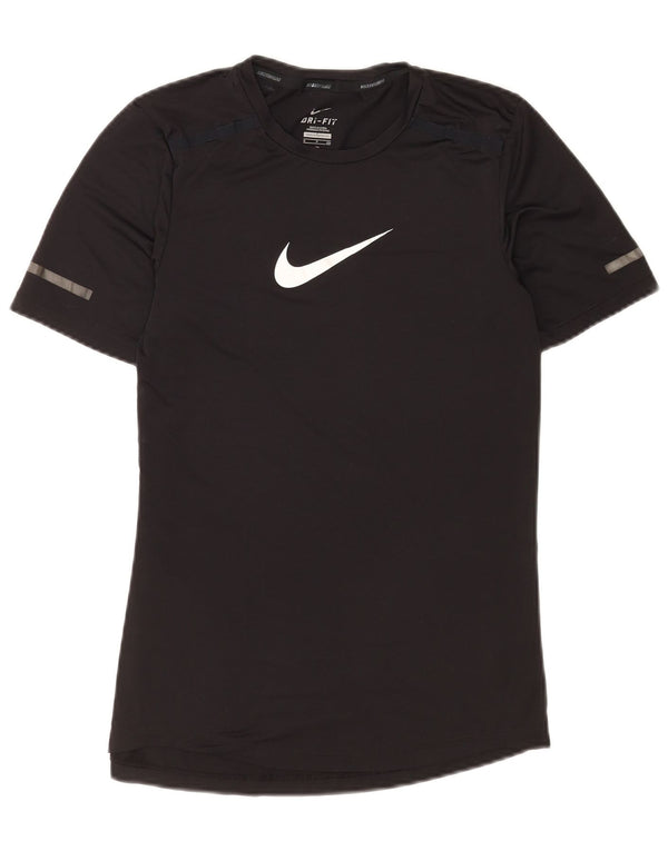 Męski T-shirt z grafiką Nike Dri Fit, mały, czarny poliester