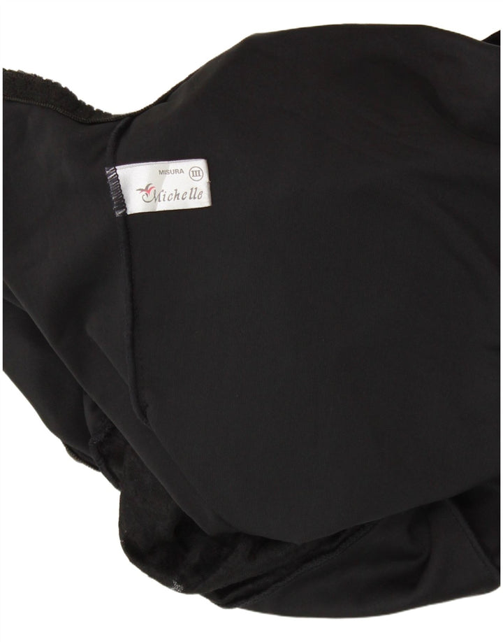 Aksamitne body MICHELLE UK 14, średni czarny poliester Paisley