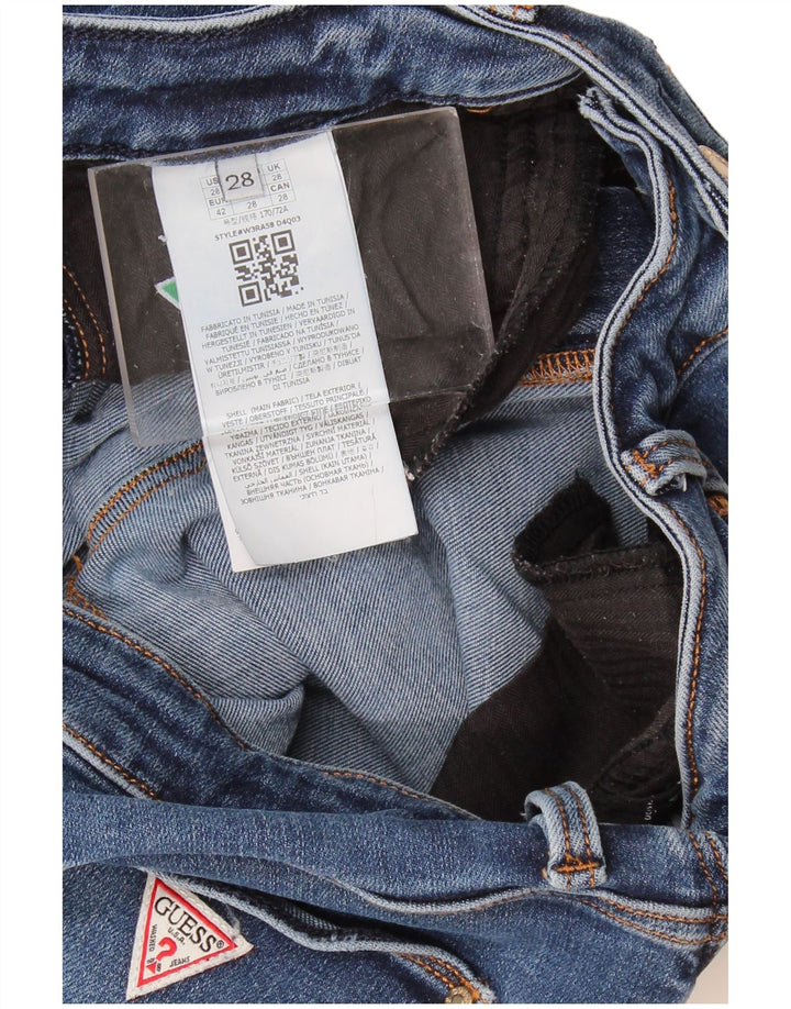 GUESS Womens Mid Rise Bootcut Jeans W28 L33 Blue Cotton