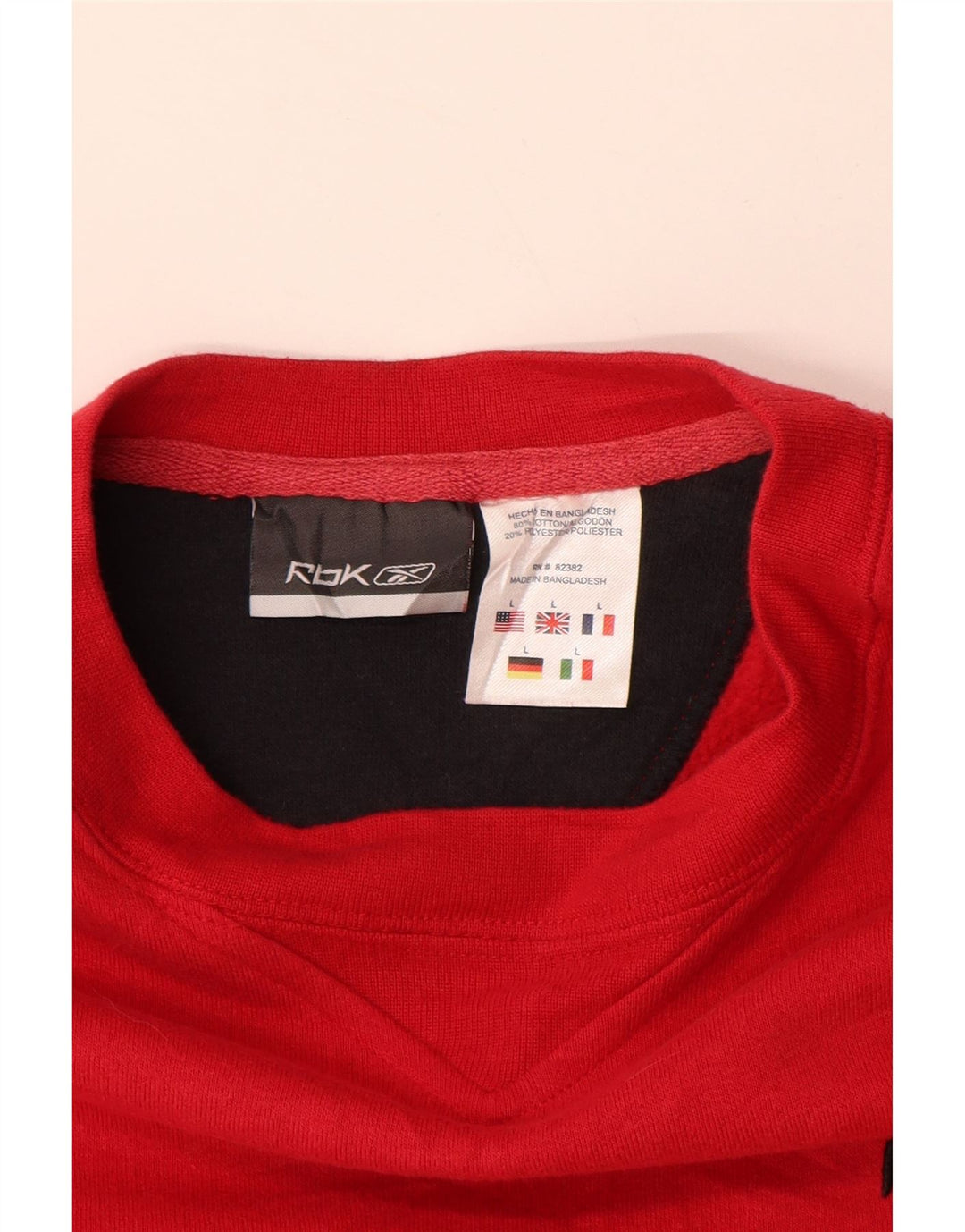 Sweter damski REEBOK UK 16, duży, czerwony, bawełniany