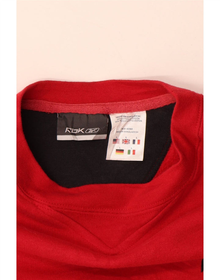 Sweter damski REEBOK UK 16, duży, czerwony, bawełniany
