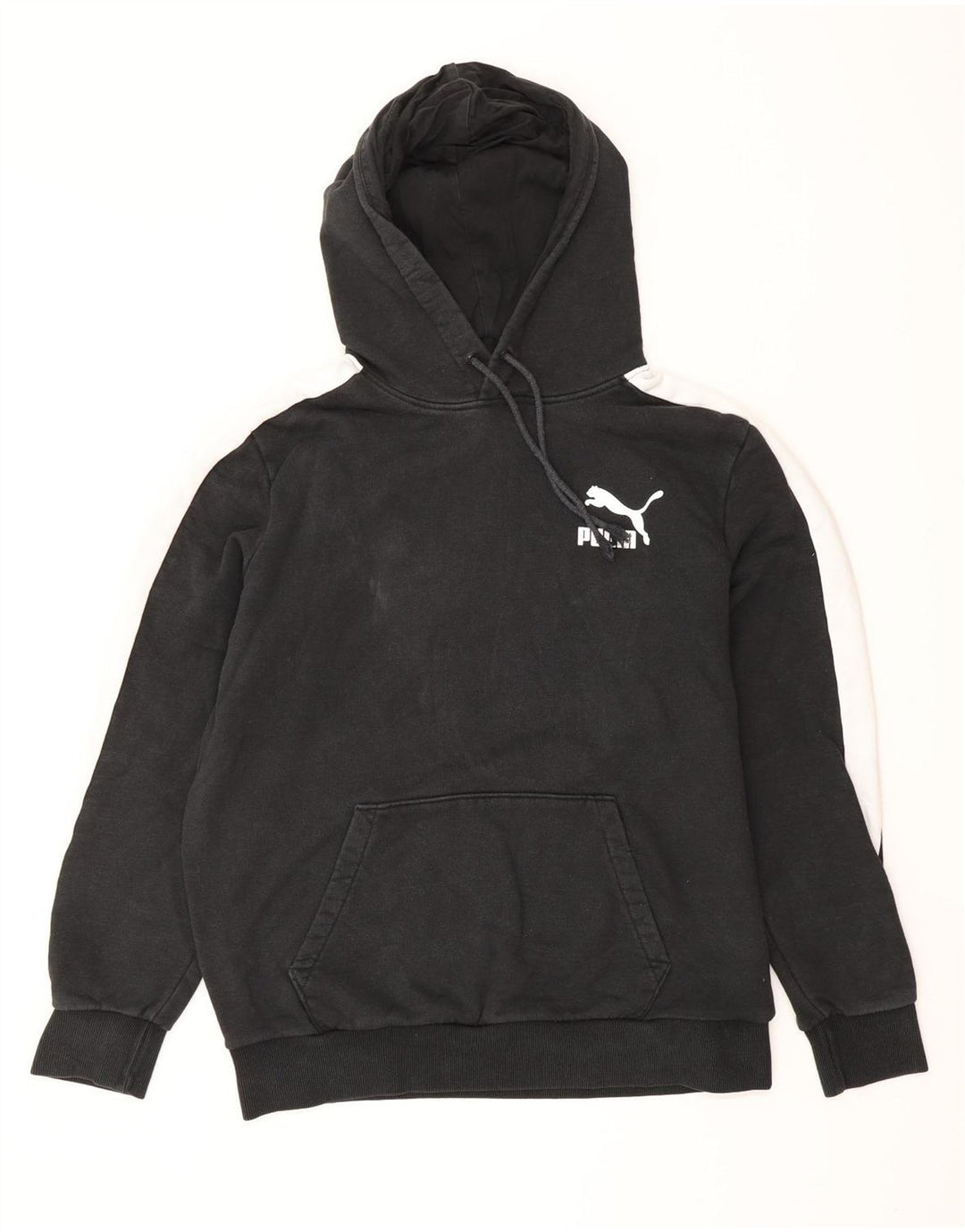 Męski sweter z kapturem PUMA, bawełna, średnia czarna, z blokami kolorów