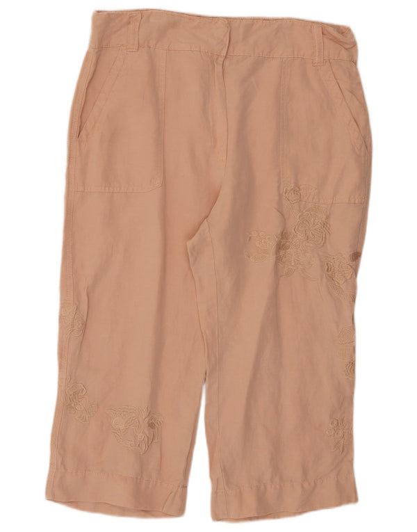 Marks & Spencer Damskie spodnie Capri UK 14 Large W34 L20 Różowe kwiaty