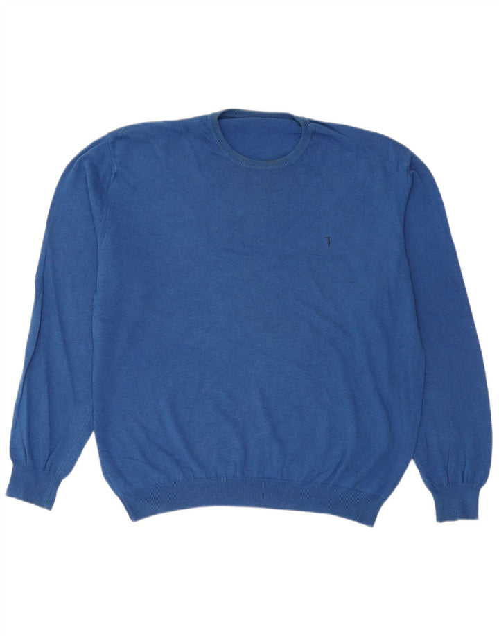 Męski sweter z okrągłym dekoltem Trussardi XL w kolorze niebieskim