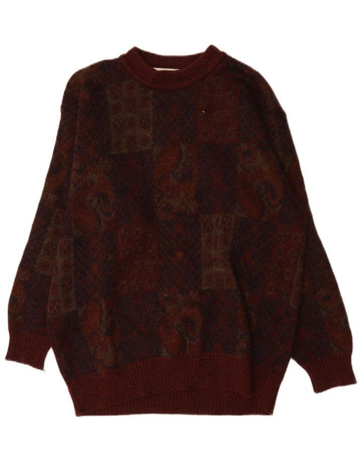 Marks & Spencer Męski sweter St. Michael z okrągłym dekoltem, średni burgund