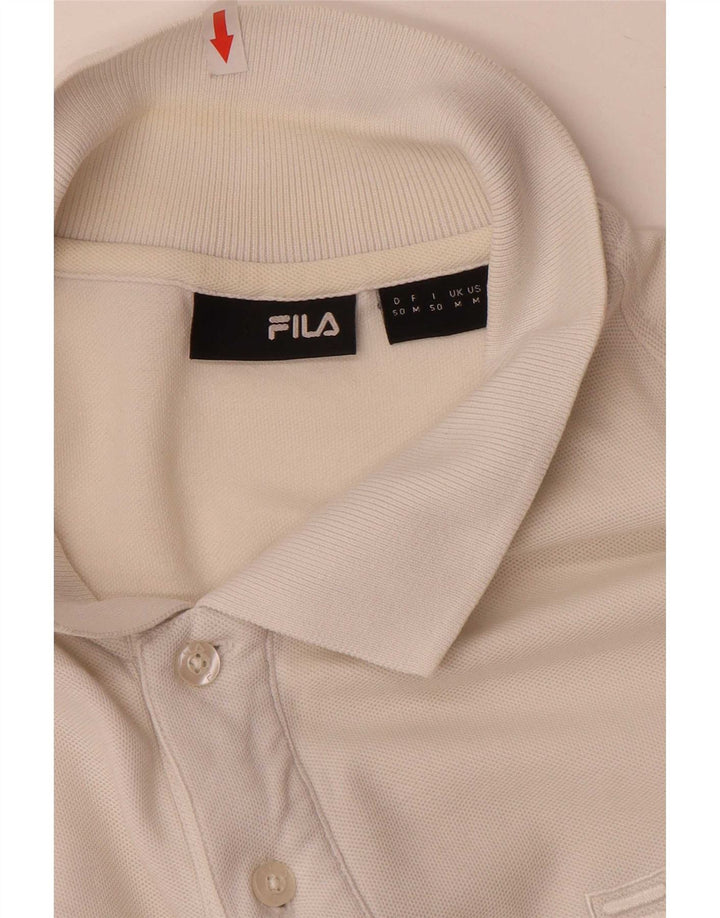 Fila Męska koszulka polo Średnia biała bawełna