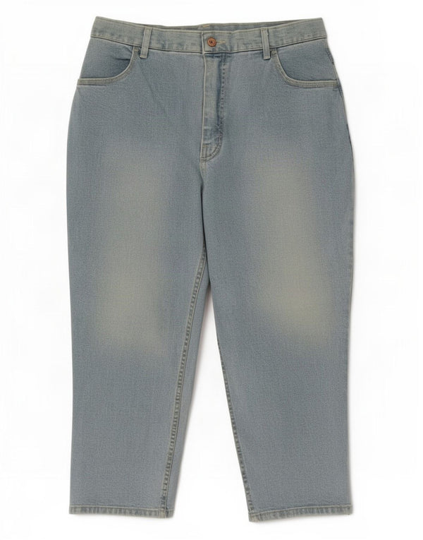 Marks & Spencer Damskie dżinsy Capri z wysokim stanem UK 18 XL W32 L22 Niebieskie bawełniane