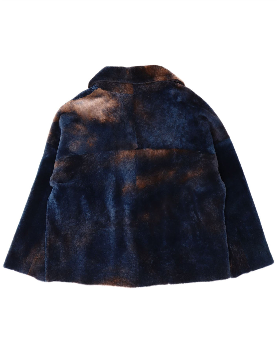 Damska kurtka futrzana oversize VINTAGE IT 50 XL, granatowa, ze skóry jagnięcej