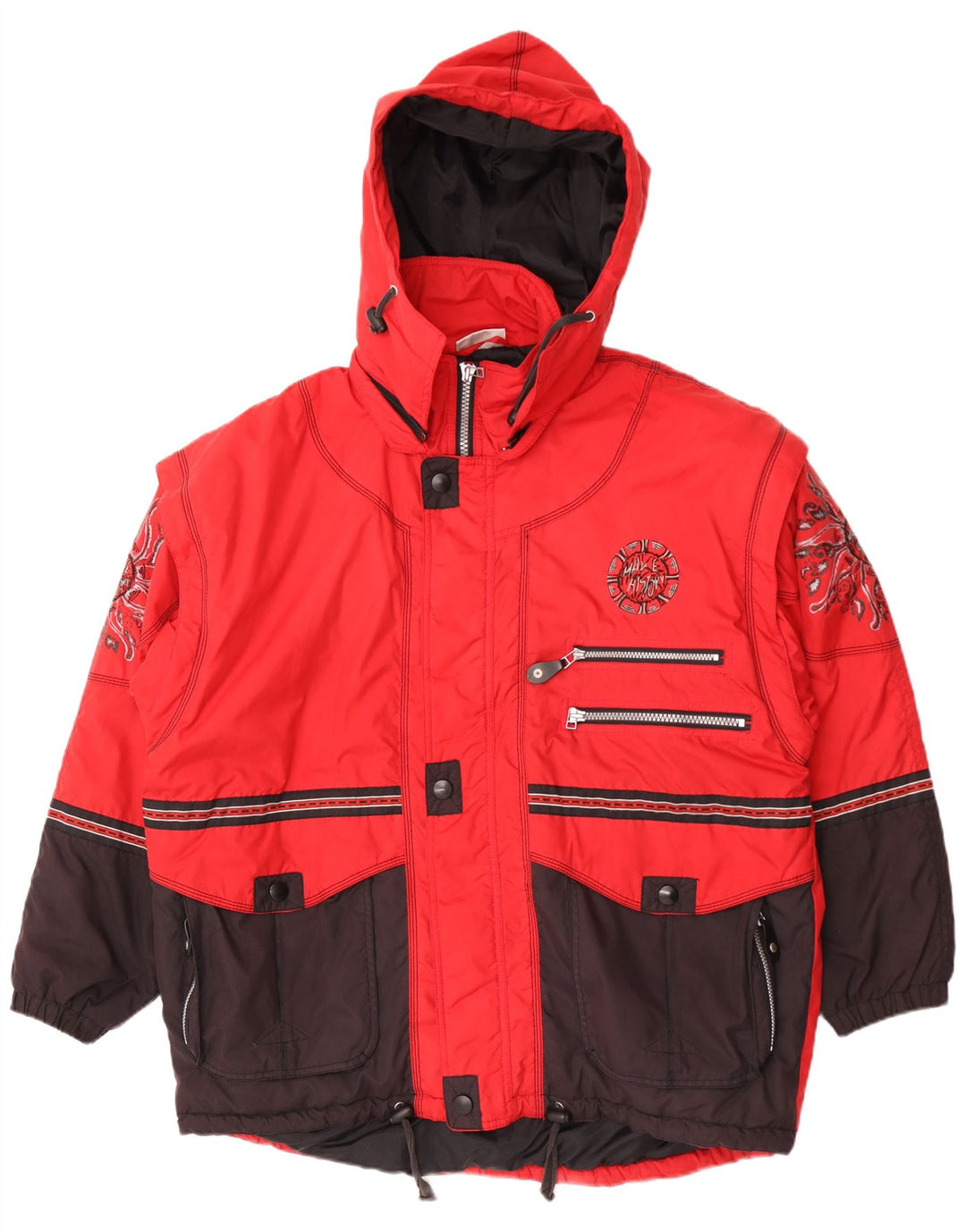 Męska kurtka narciarska Killtec Graphic z kapturem UK 42 XL, poliester w kolorze czerwonym
