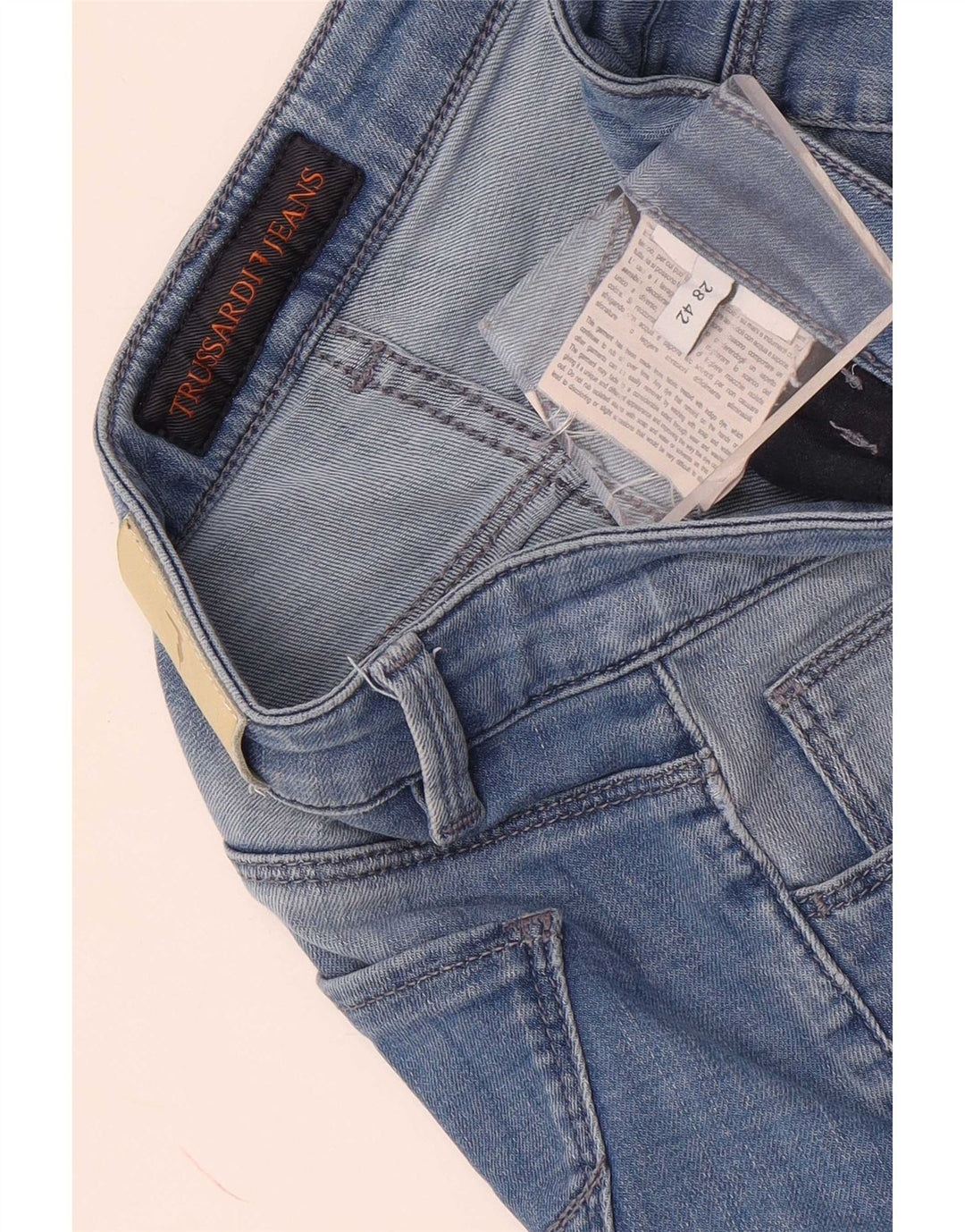Damskie jeansy Trussardi Cropped W28 L26 Niebieskie