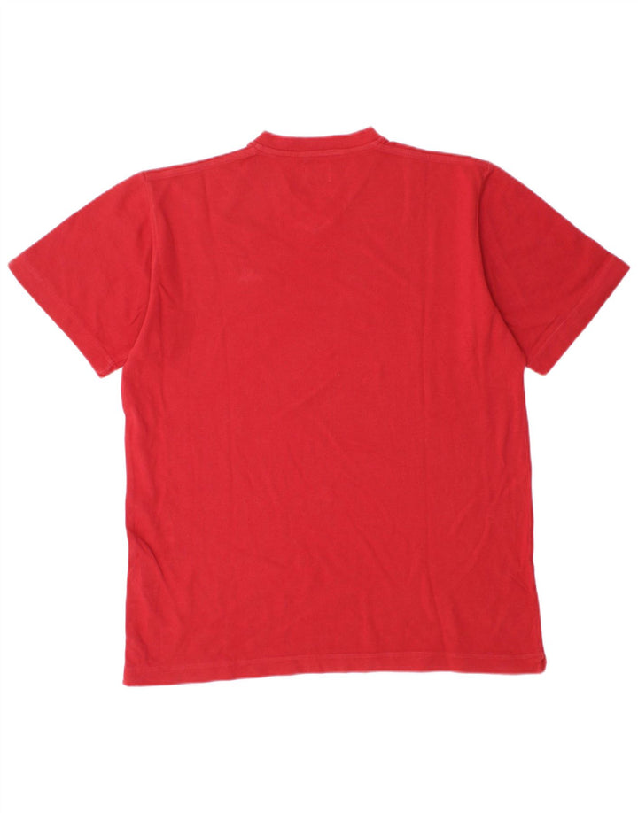T-shirt męski Kappa, mały, czerwony, bawełniany