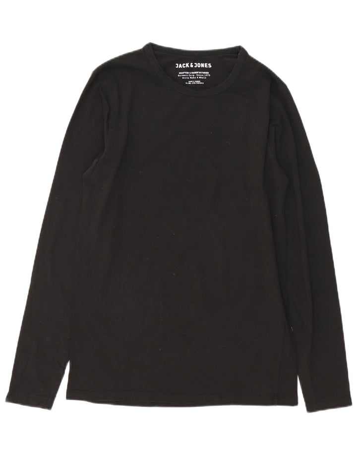 Męski top Jack & Jones z długim rękawem, średni czarny, bawełniany