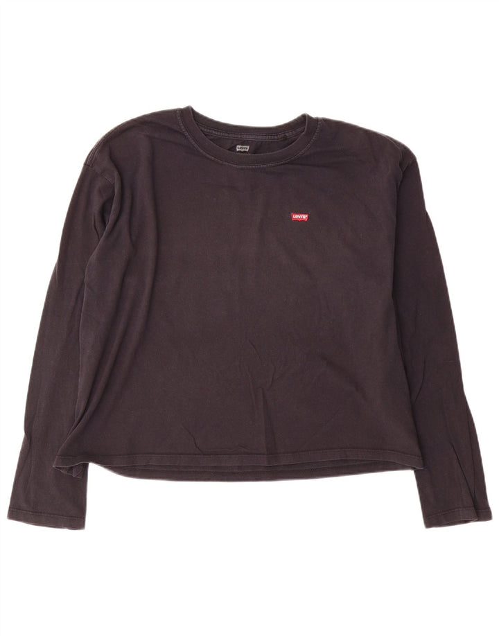 Damski krótki top Levi's z długim rękawem, UK 14, średni granatowy, bawełniany