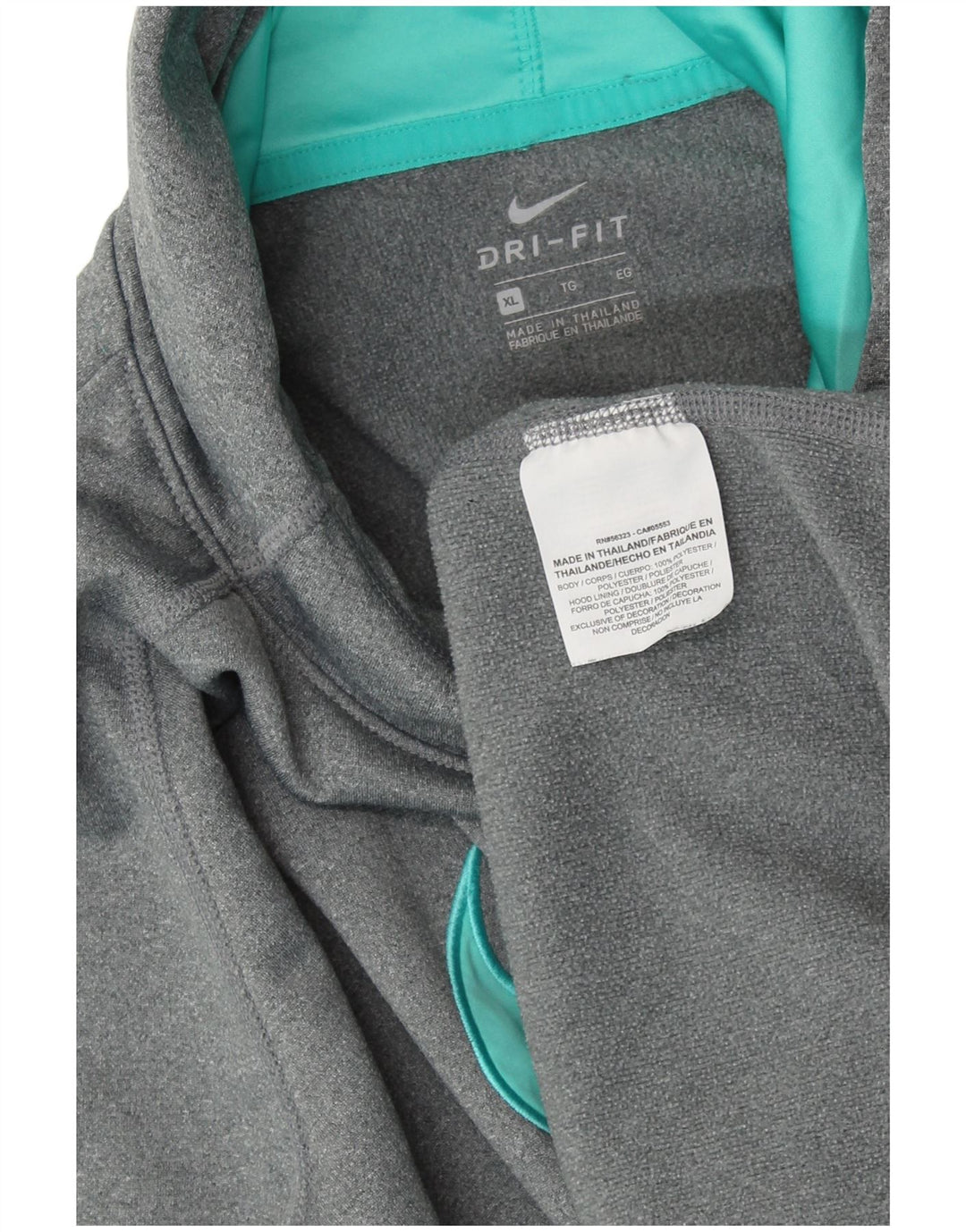Damska bluza z kapturem NIKE z grafiką, UK 18 XL, szary poliester