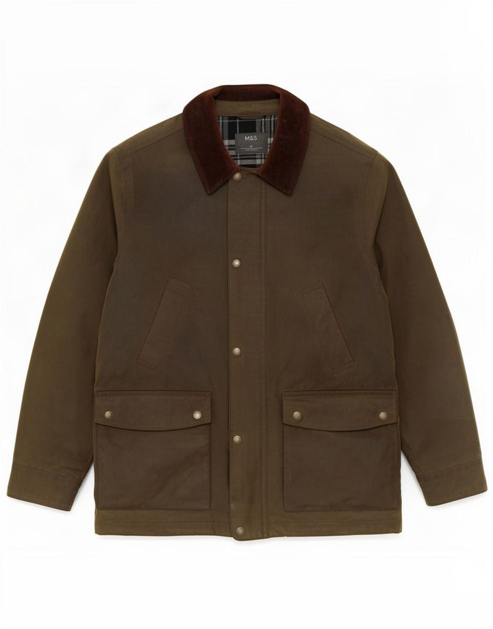 Marks & Spencer Męska kurtka z woskowanej bawełny UK 38, średni khaki