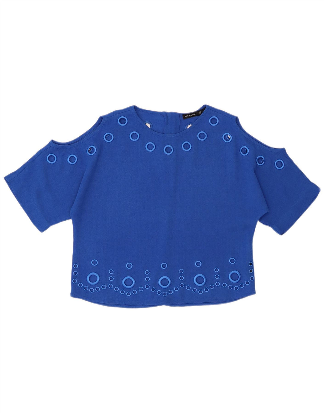 KAREN MILLEN Damska bluzka typu oversize, krótka, UK 10, mała niebieska, poliester