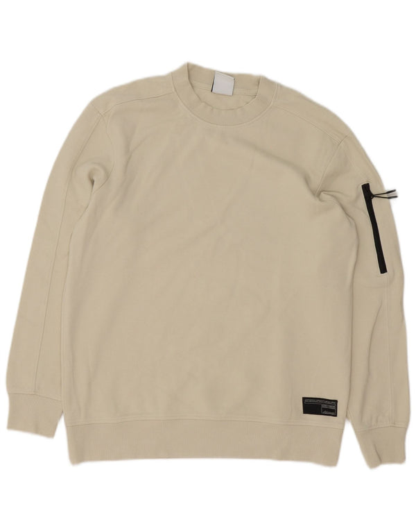 Męski sweter Zara, mały, złamanej bieli, bawełniany
