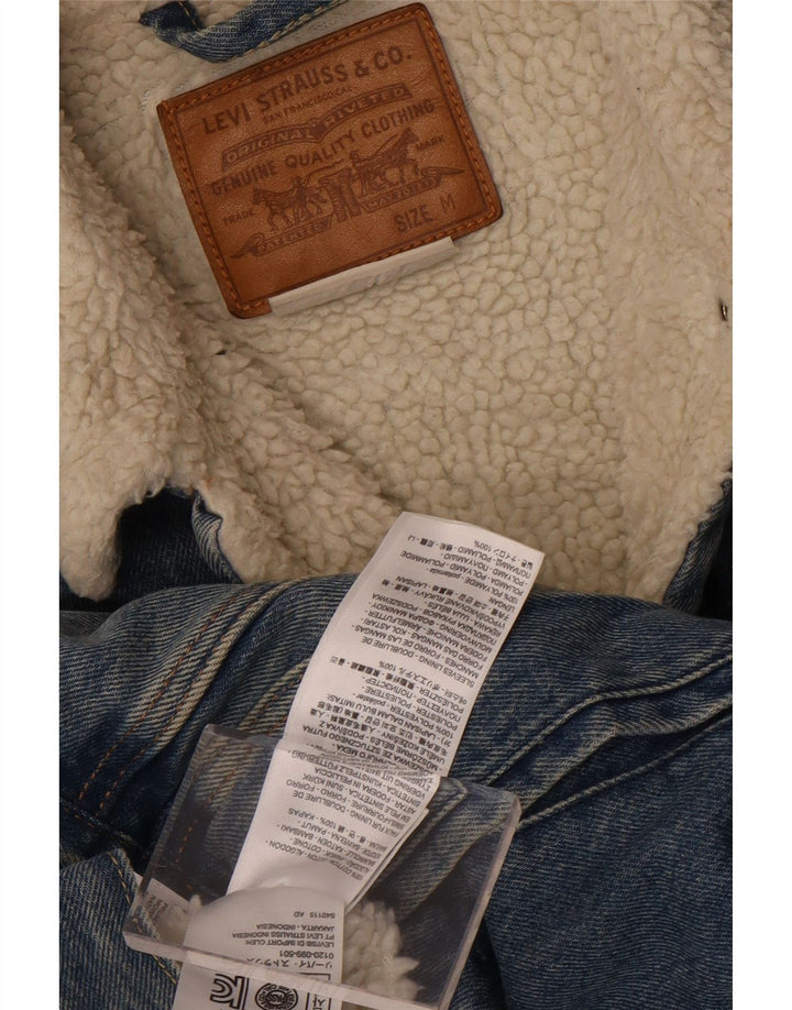 Męska kurtka jeansowa Levi's Sherpa UK 38, średnia niebieska bawełna