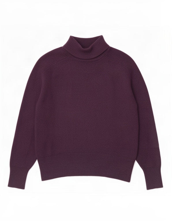 Sweter damski John Lewis z golfem UK 14, duży, fioletowy, bawełniany