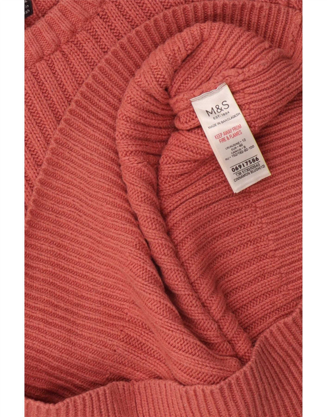 Marks & Spencer Damski sweter z dekoltem w łódkę, UK 12, średni róż
