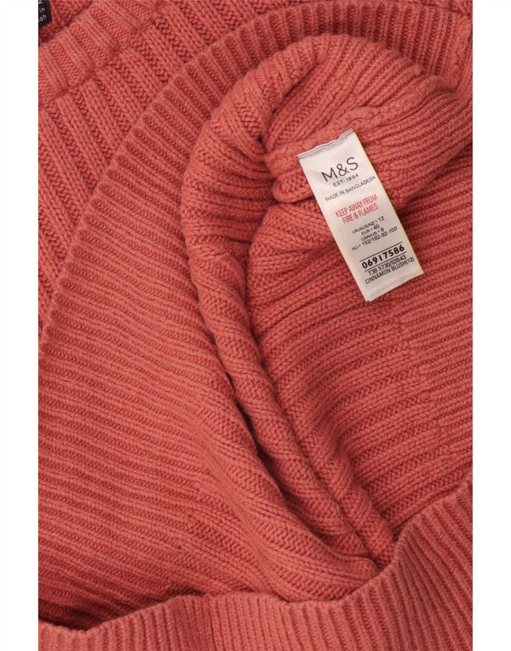 Marks & Spencer Damski sweter z dekoltem w łódkę, UK 12, średni róż