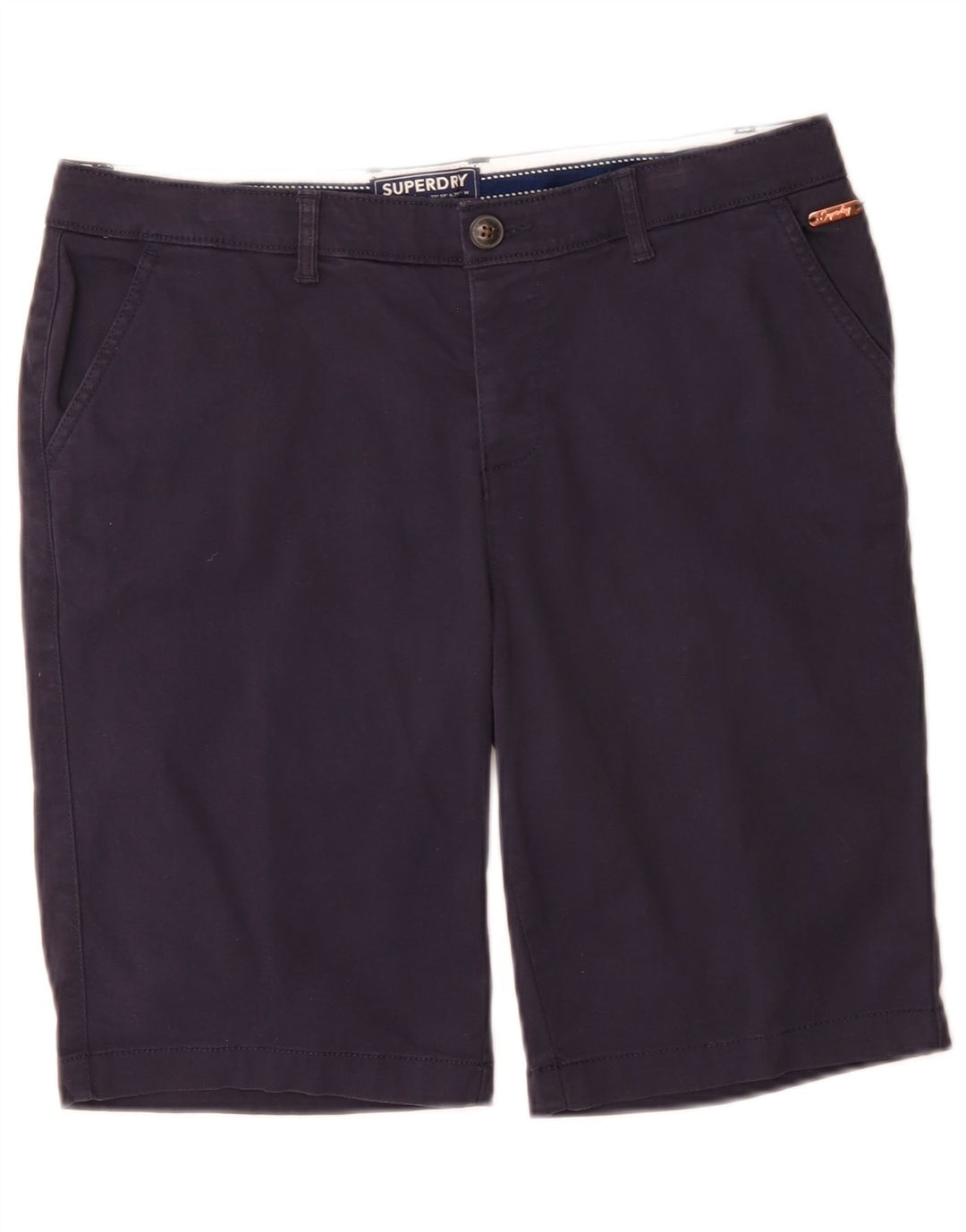 Damskie spodenki typu chino Regular Superdry UK 12 Medium W32 Granatowa bawełna