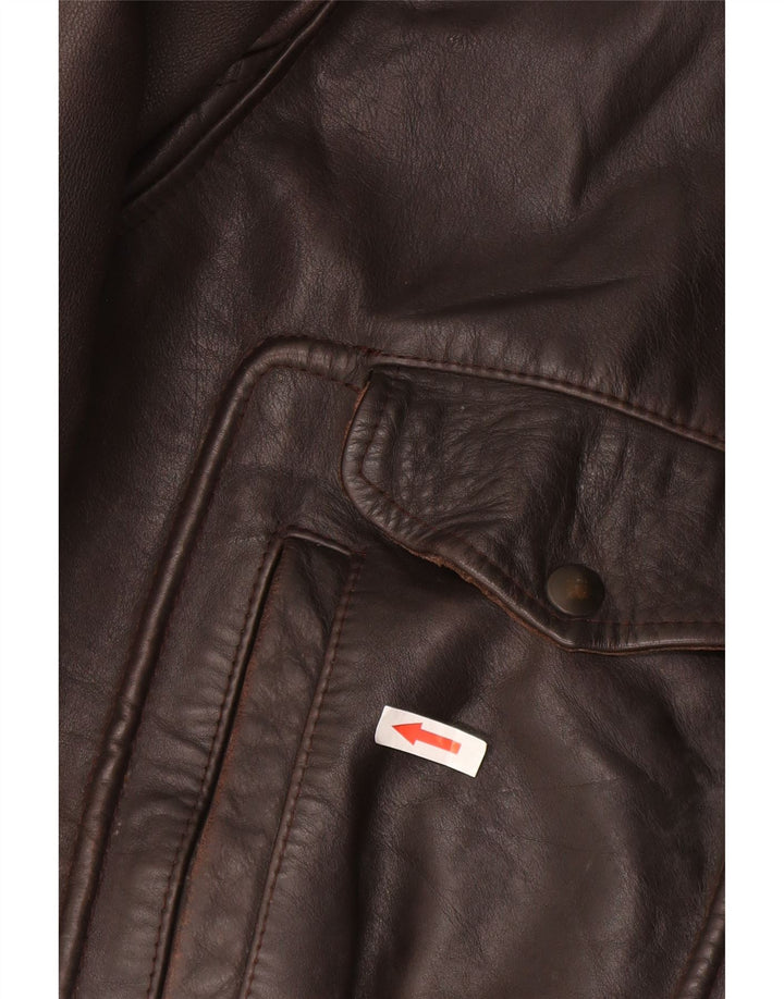 Vintage męska kurtka skórzana UK 42 XL brązowa
