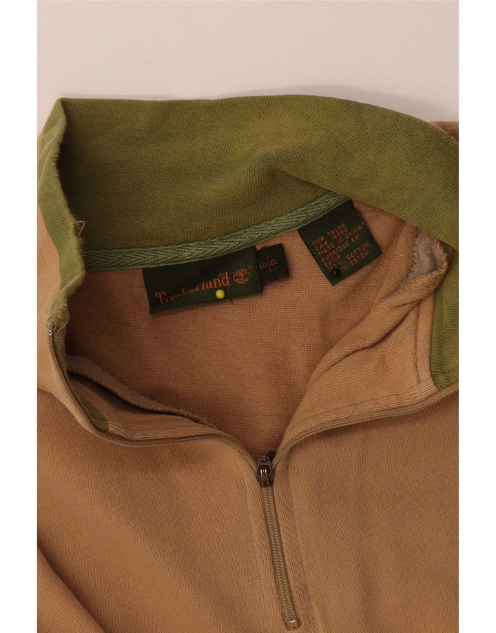 Męska bluza z zamkiem błyskawicznym Timberland, mała, beżowa, bawełniana