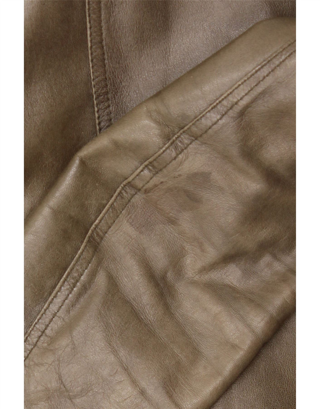 Damska kurtka skórzana w stylu vintage IT 42, średnia skóra khaki
