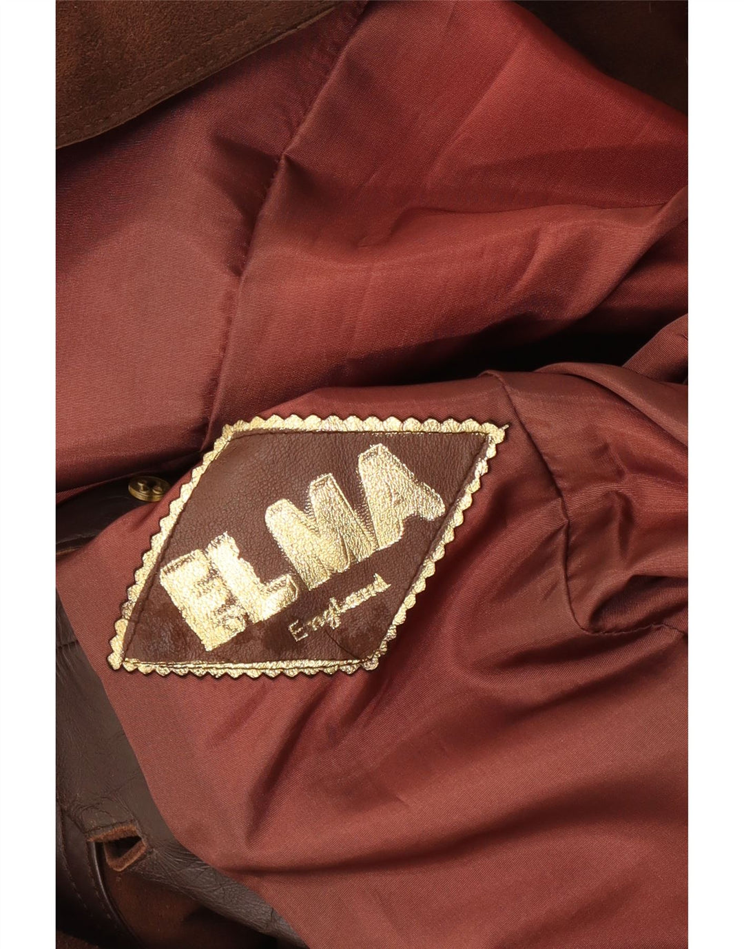 Zamszowy płaszcz damski w stylu vintage UK 8 Small Brown