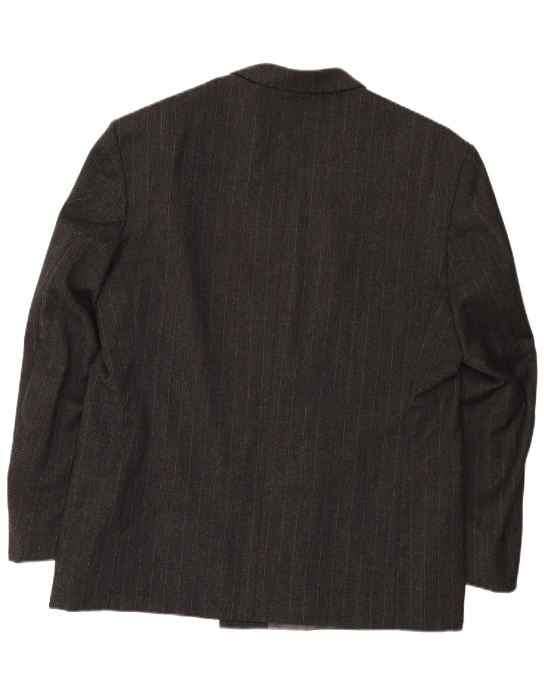Vintage męska marynarka dwurzędowa EU 54 2XL szara wełna w prążki