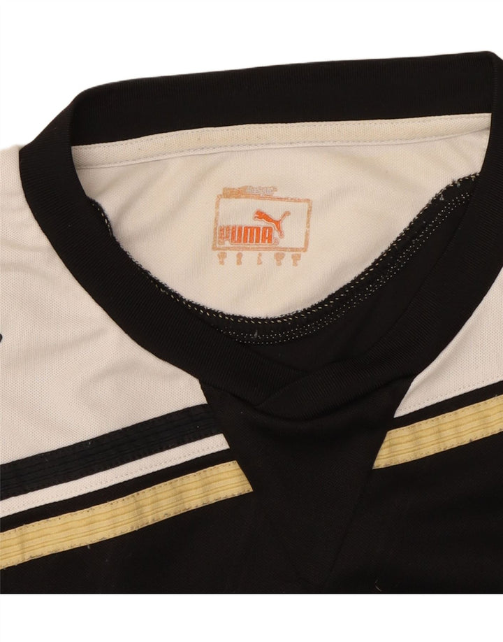 PUMA Mens T-Shirt Top Medium Black Colourblock Vintage Puma and Second-Hand Puma from Messina Hembry 