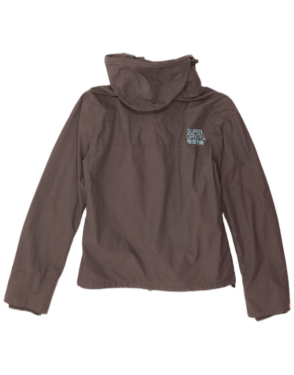 Damska wiatrówka z kapturem Superdry Graphic UK 14, duży, szary nylon