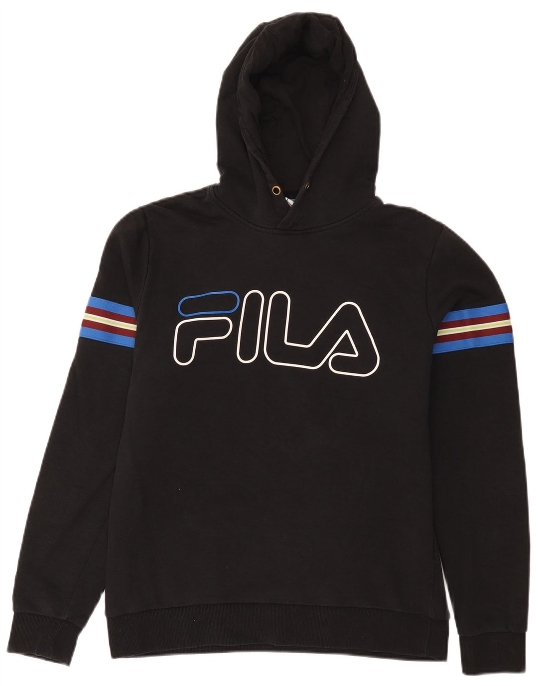 Męski sweter z kapturem Fila, średniej wielkości, czarny, bawełniany