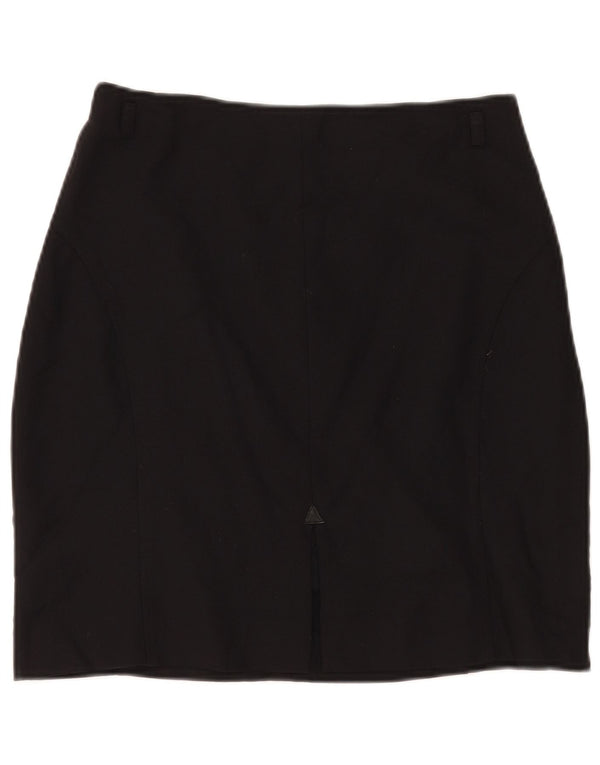 MAX & CO. Damska spódnica mini z wysokim stanem UK 18 XL W30 Czarna dziewicza wełna